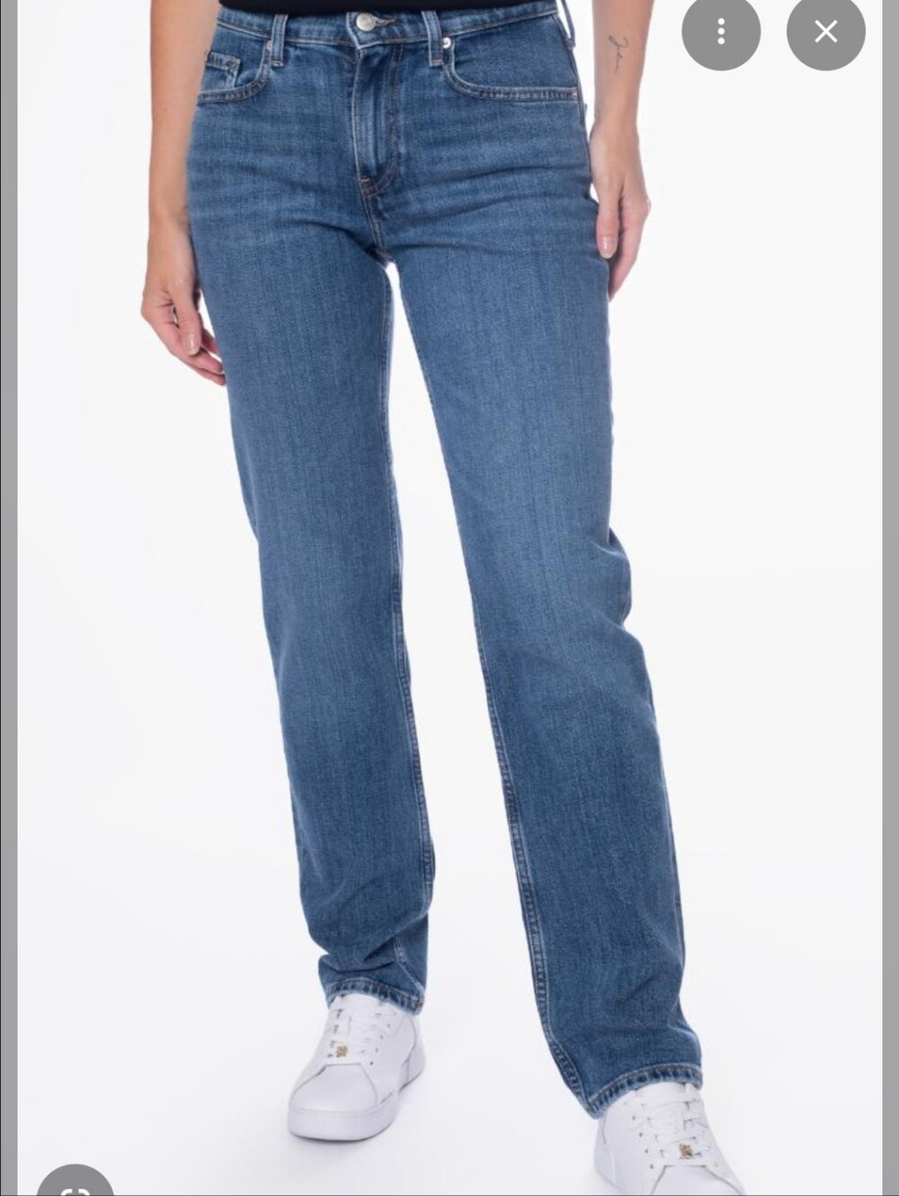 Tommy Hilfiger Womens Straight Jeans in Mid Blue